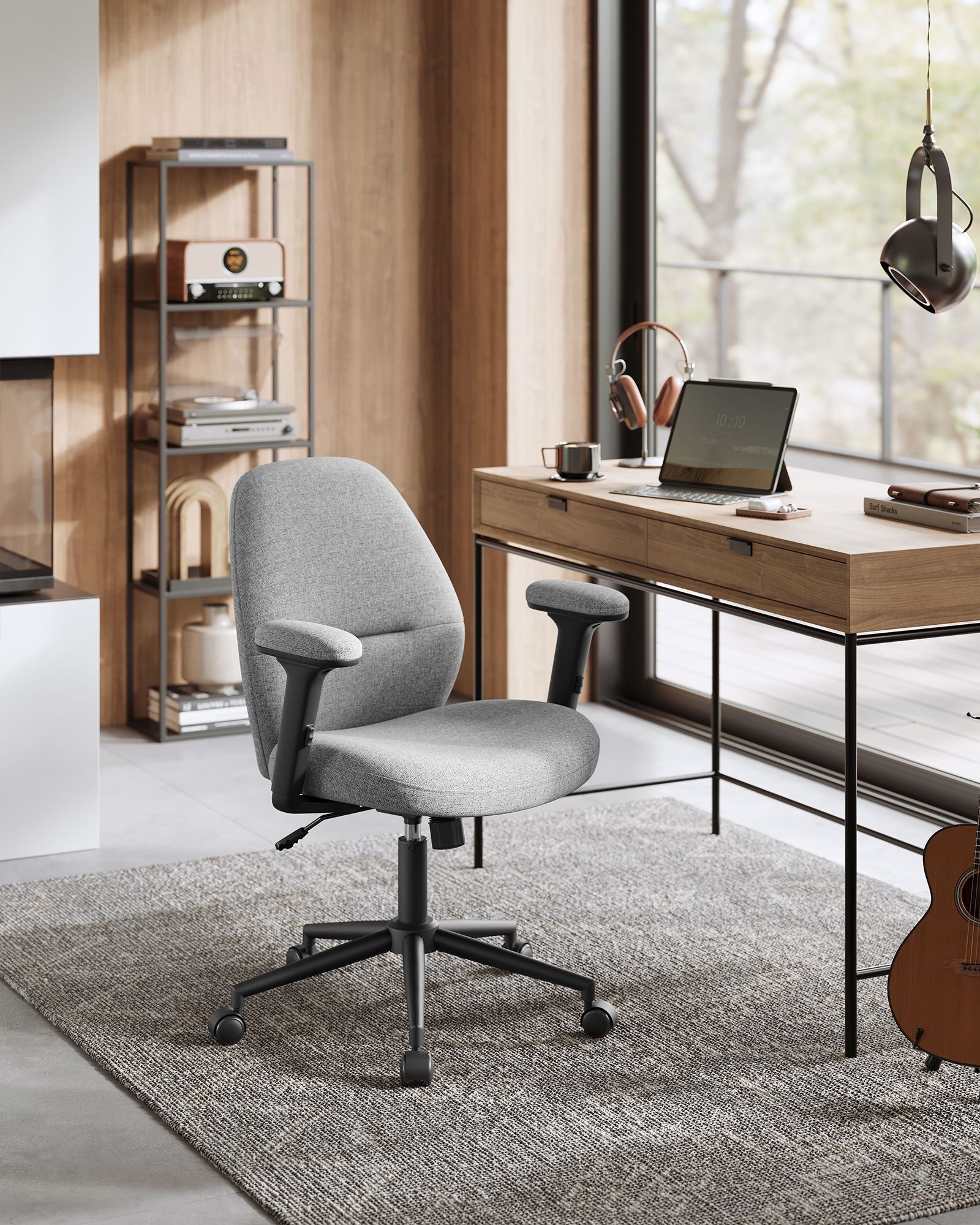Bureaustoel – Verstelbare Armleuningen – Duifgrijs