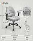 Bureaustoel – Verstelbare Armleuningen – Duifgrijs