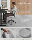 Ergonomische Bureaustoel – Duifgrijs - Met verstelbare zithoogte – 120 kg belastbaar