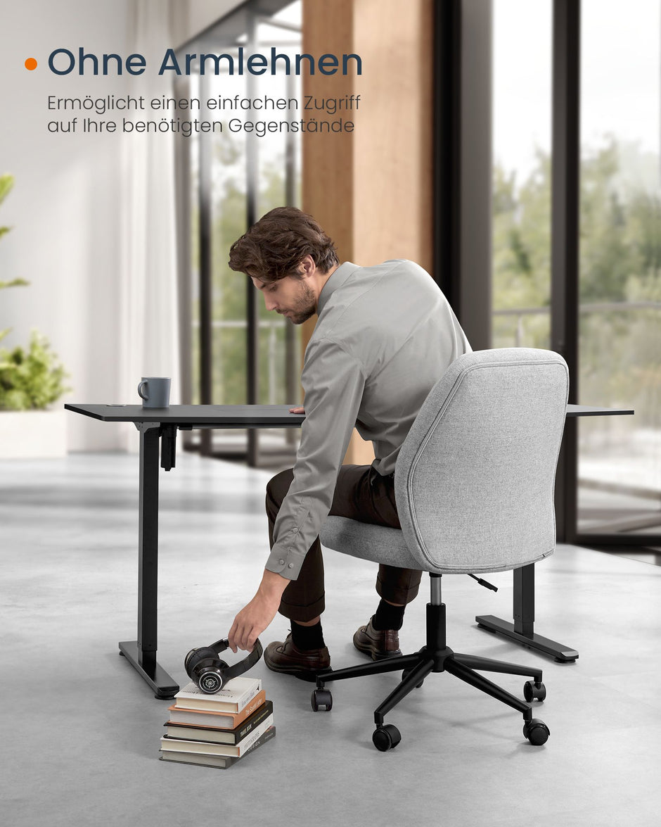 Ergonomische Bureaustoel – Duifgrijs - Met verstelbare zithoogte – 120 kg belastbaar