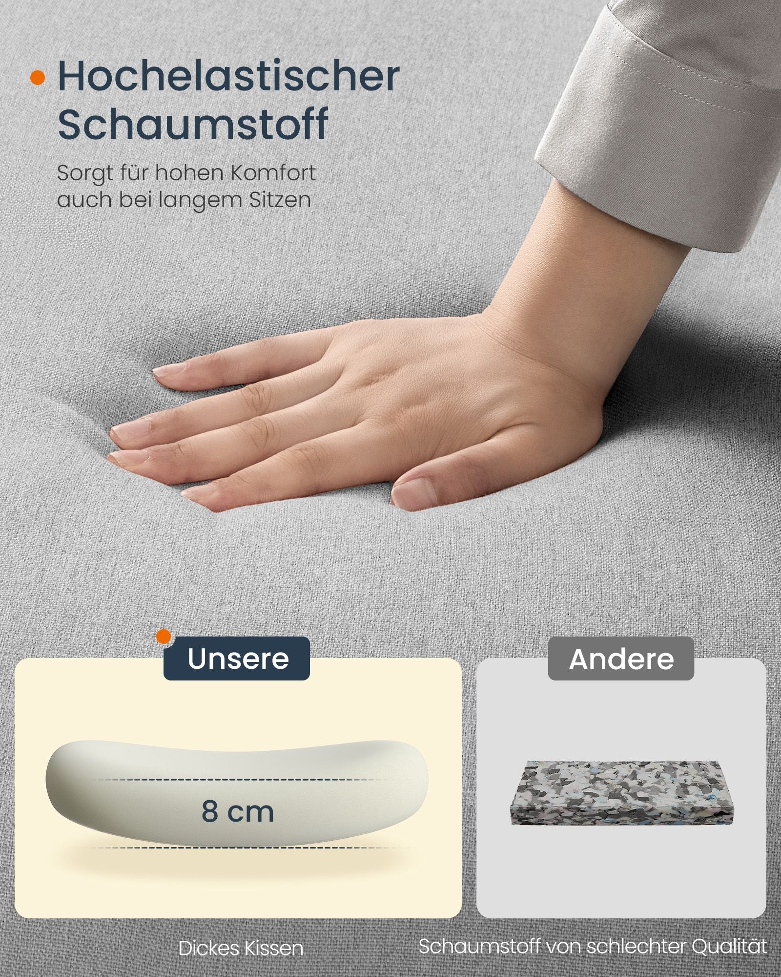 Ergonomische Bureaustoel – Duifgrijs - Met verstelbare zithoogte – 120 kg belastbaar