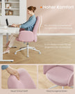 Ergonomische Bureaustoel – Pastelroze - Met armleuningen – tot 150 kg belastbaar