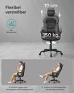 Bureaustoel – Met verstelbare hoofdsteun – Ergonomische rugleuning – Tot 150 kg belastbaar