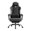 Gamingstoel – Ergonomisch – Pocketvering Zitkussen – Uitschuifbare Voetensteun – Tot 150 kg – Zwart en Wit
