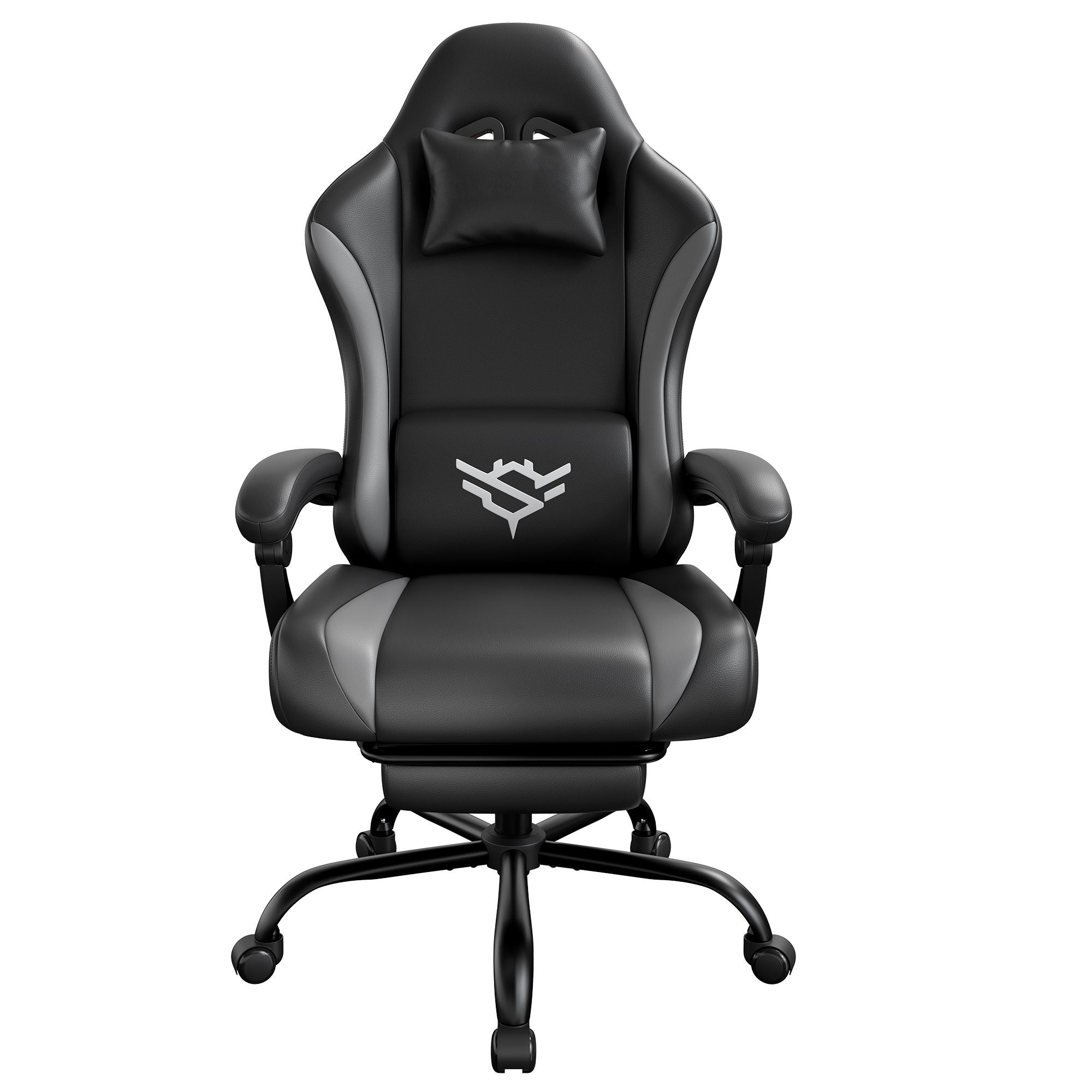Gamingstoel - Ergonomisch - Met Voetensteun - 135° Kantelbaar - Zwart-Grijs