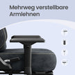 Gamingstoel - Met Voetsteun en 4D-Armleuningen - Tot 200 kg - Antracietgrijs - 72 x 72 x (125-135) cm