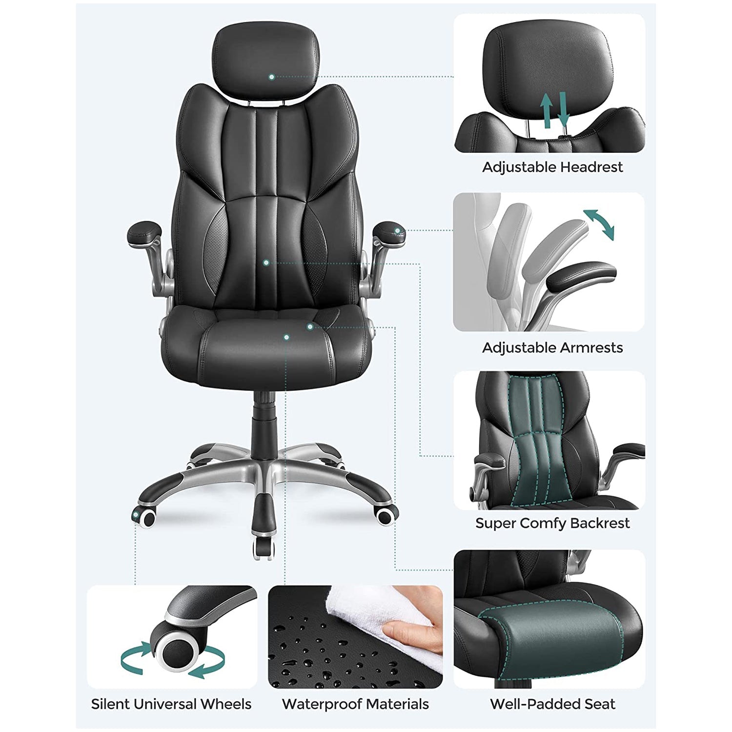 Bureaustoel - Ergonomisch - Gamestoel - Draaibaar - Zwart