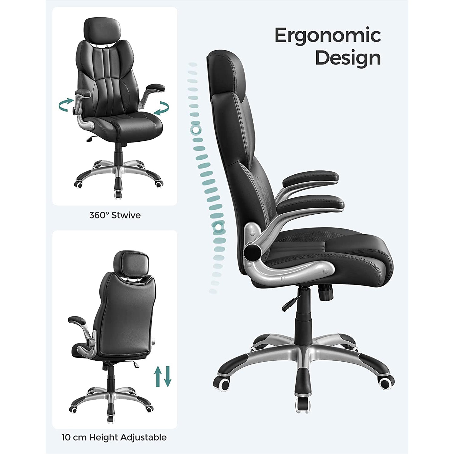Bureaustoel - Ergonomisch - Gamestoel - Draaibaar - Zwart