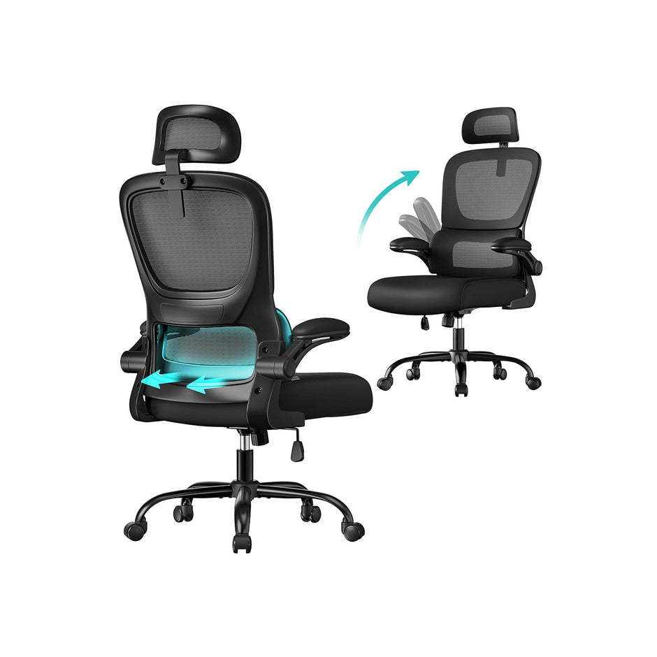 Ergonomische Bureaustoel – Staal en polyester – Belastbaar tot Max. 120 kg