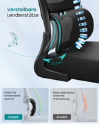 Bureaustoel – ergonomisch ontwerp – mesh-stof – zwart