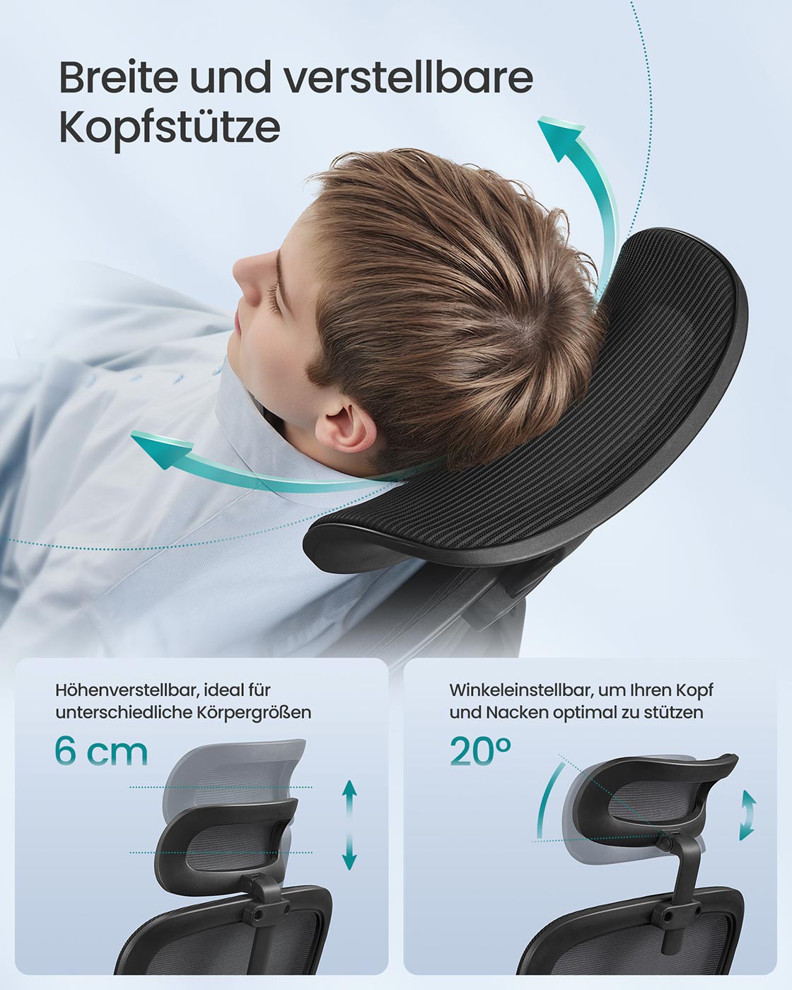 Ergonomische Bureaustoel – Staal en polyester – Belastbaar tot Max. 120 kg