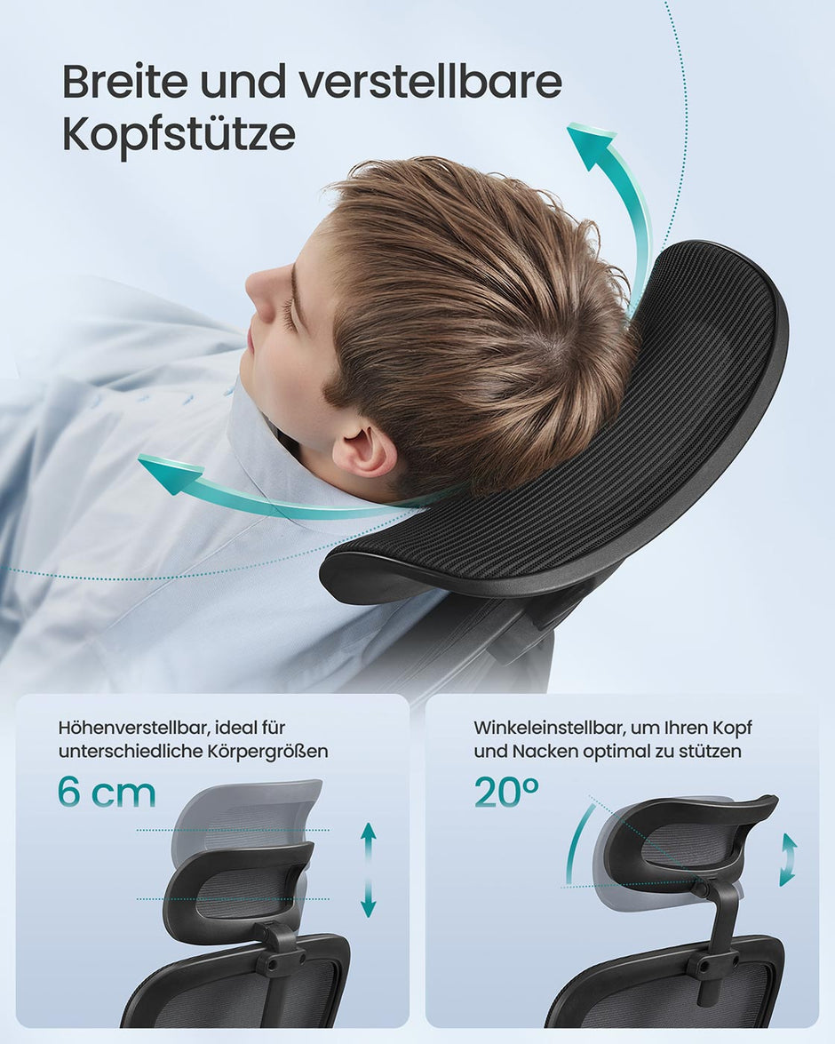 Ergonomische Bureaustoel – Staal en polyester – Belastbaar tot Max. 120 kg