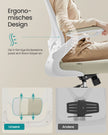 Ergonomische Bureaustoel – Met verstelbare lendensteun – 120 kg belastbaar