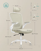 Bureaustoel – ergonomisch – met mesh – cappuccino beige