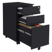 Bureaukast 30 x 45 x 60 cm – 3 lades – Met wielen – Tot 20 kg draagvermogen – Zwart