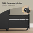 Rolcontainer - 3 Lades - Staal - Op Wielen - Zwart