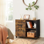 Archiefkast - Boekenkast - Opbergkast op wielen - Vintage bruin
