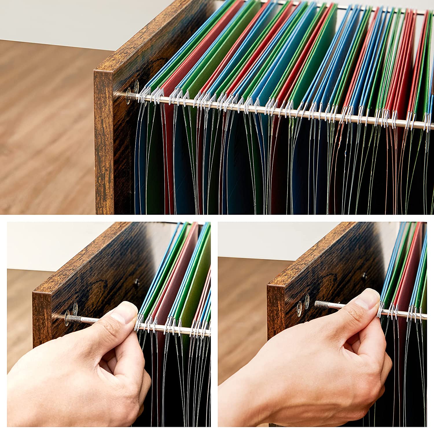 Archiefkast - Boekenkast - Opbergkast op wielen - Vintage bruin