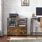 Archiefkast – industriële stijl – vintage bruin-zwart
