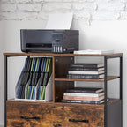 Archiefkast – industriële stijl – vintage bruin-zwart