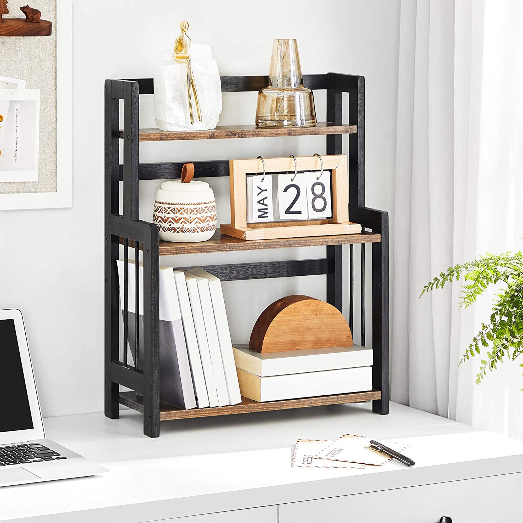 Kruidenrek met 3 niveaus – Ruimtebesparend – Bruin / Zwart