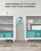 Afsluitbare archiefkast met 2 deuren – 40 × 80 × 90 cm – mat wit