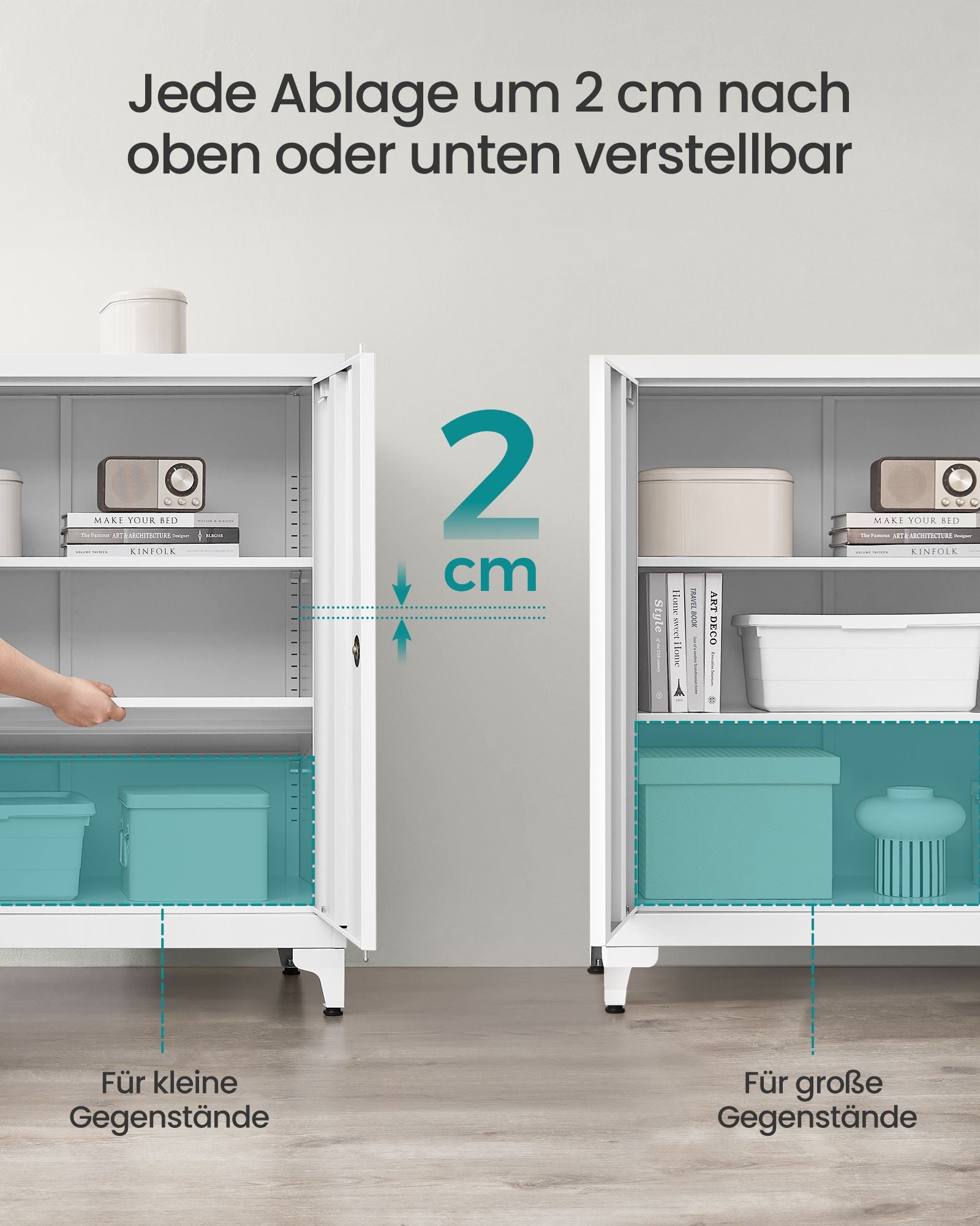 Afsluitbare archiefkast met 2 deuren – 40 × 80 × 90 cm – mat wit
