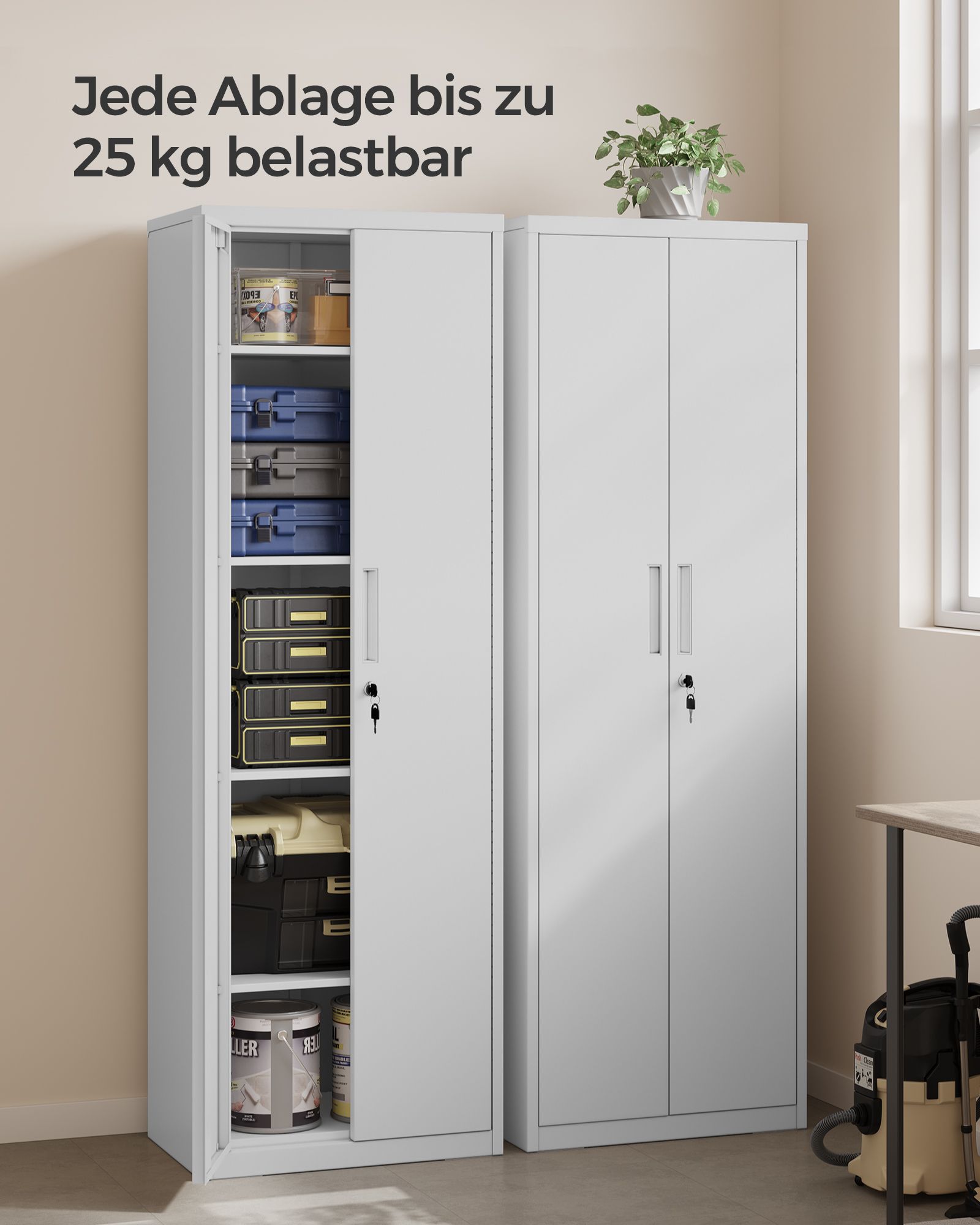Archiefkast Met Dubbele Deuren En 5 Niveaus