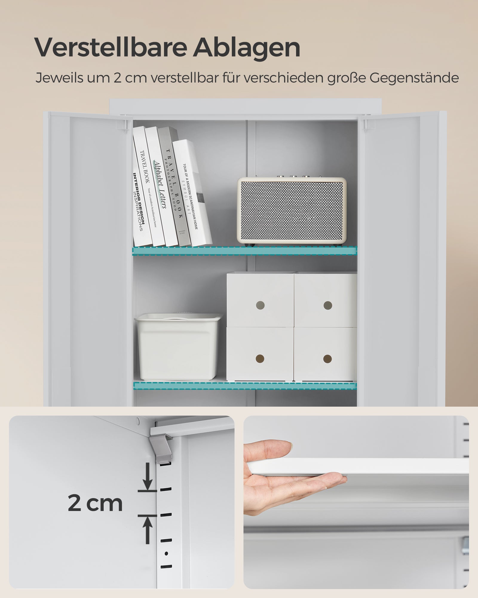 Archiefkast Met Dubbele Deuren En 5 Niveaus