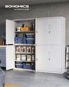 Archiefkast met 4 deuren en 5 niveaus 40 x 80 x 180 cm matgrijs