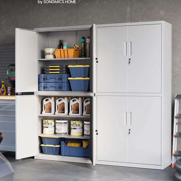 Archiefkast 40 x 80 x 180 cm – Mat grijs – Staal – Belastbaar tot 25 kg per plank