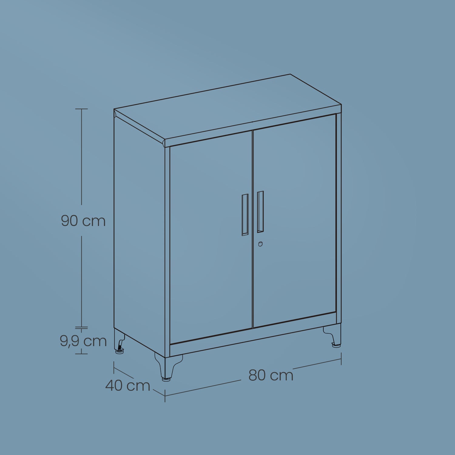 Archiefkast – Ruime opbergkast – Staal – Matzwart