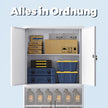 Archiefkast - 4 Deuren - 5 Verstelbare Planken - Met Slot - Wit