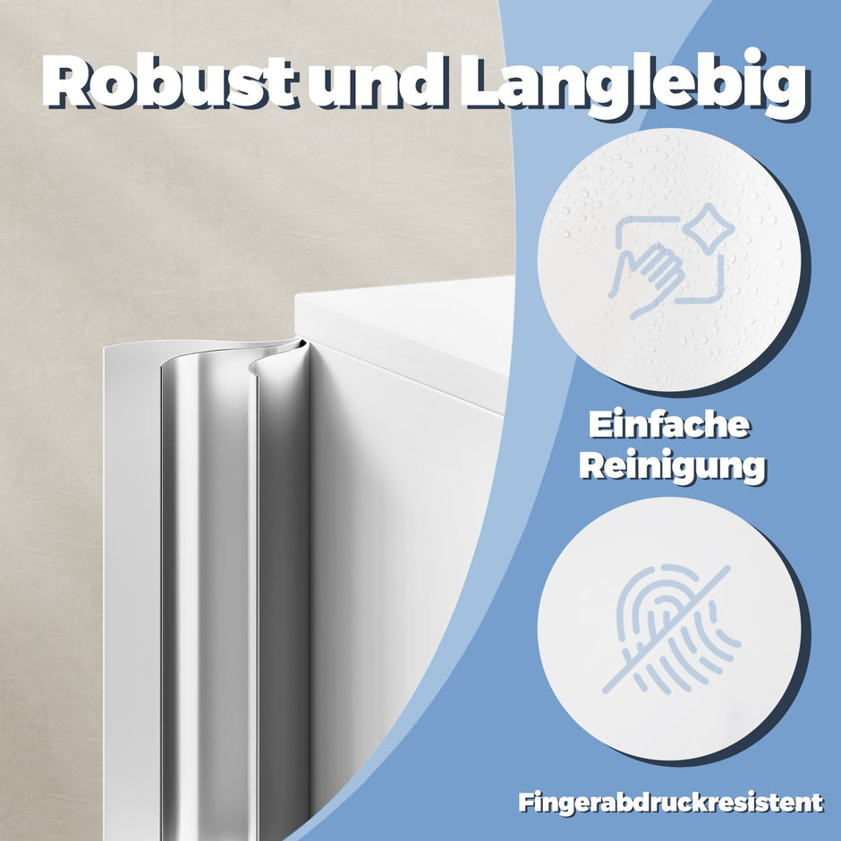 Archiefkast - 4 Deuren - 5 Verstelbare Planken - Met Slot - Wit