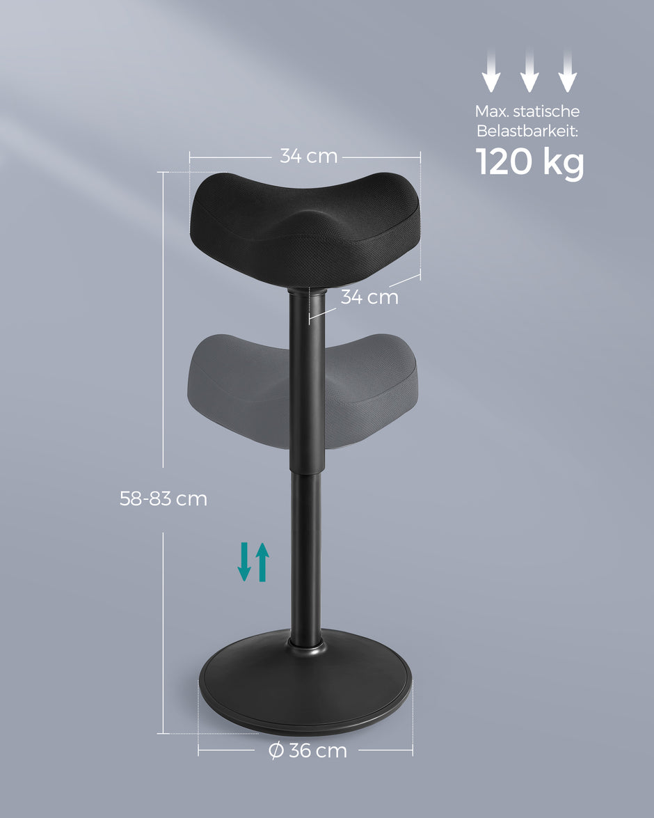 Bureaustoel – Verstelbare zithoogte – Max. draagvermogen 120 kg – Zwart