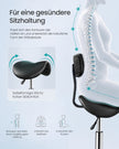 Zadelkruk - Ergonomisch - Op Wielen - 360° Draaibaar - Inktzwart