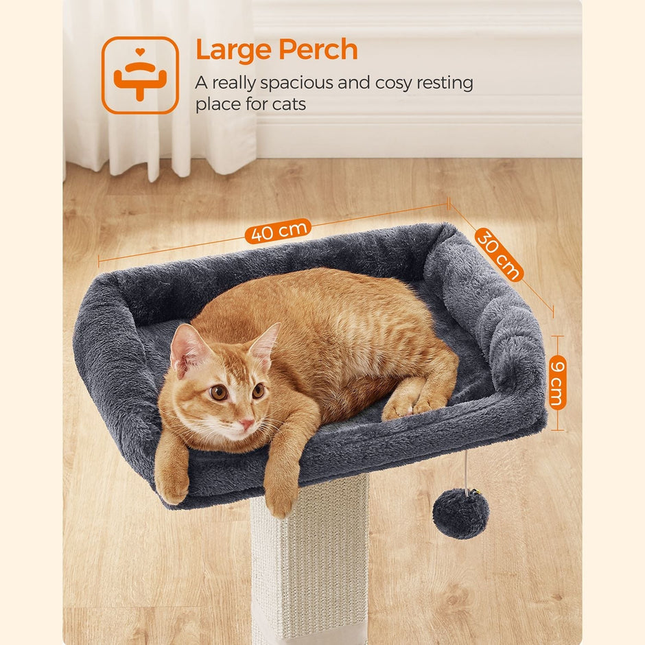 Kattenboom – Ruim pluche platform – Donkergrijs