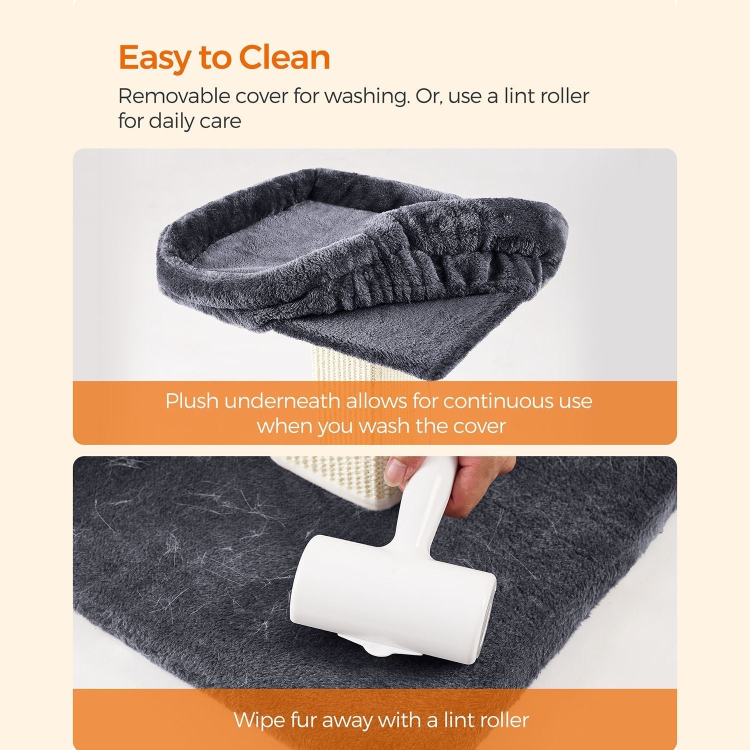 Kattenboom – Ruim pluche platform – Donkergrijs