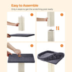 Kattenboom – Ruim pluche platform – Donkergrijs