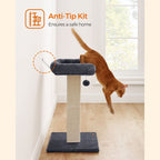 Kattenboom – Ruim pluche platform – Donkergrijs