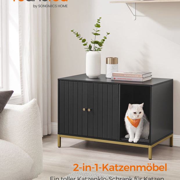Kattenbakkast met krabmat en gouden poten – Zwart-Goud