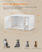Kattenhuis Met Dubbele Deuren En Handgrepen Wolkwit