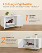 Kattenbakkast met krabmat – Ruimtebesparend – Wit en goud