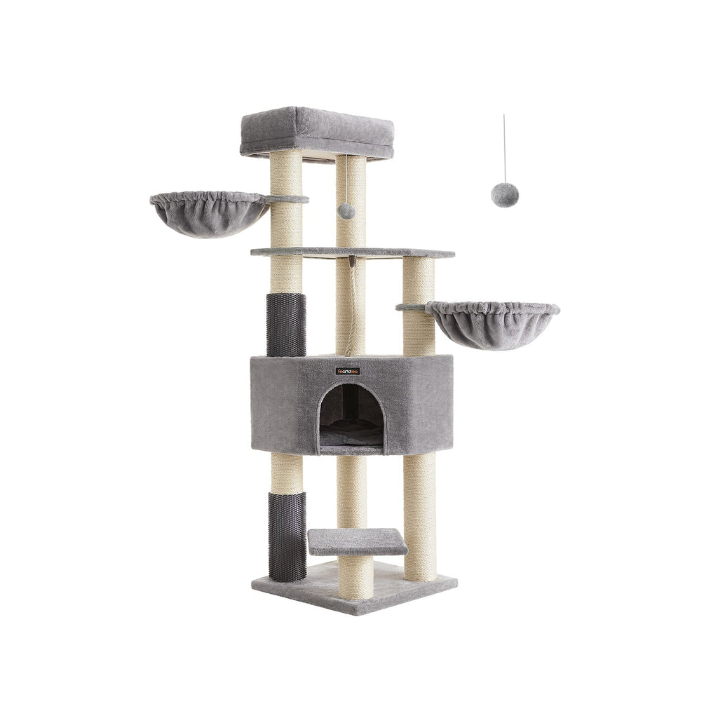 Krabpaal Met Plateaus 50 X 50 X 160 Cm Crème Wit-Beige