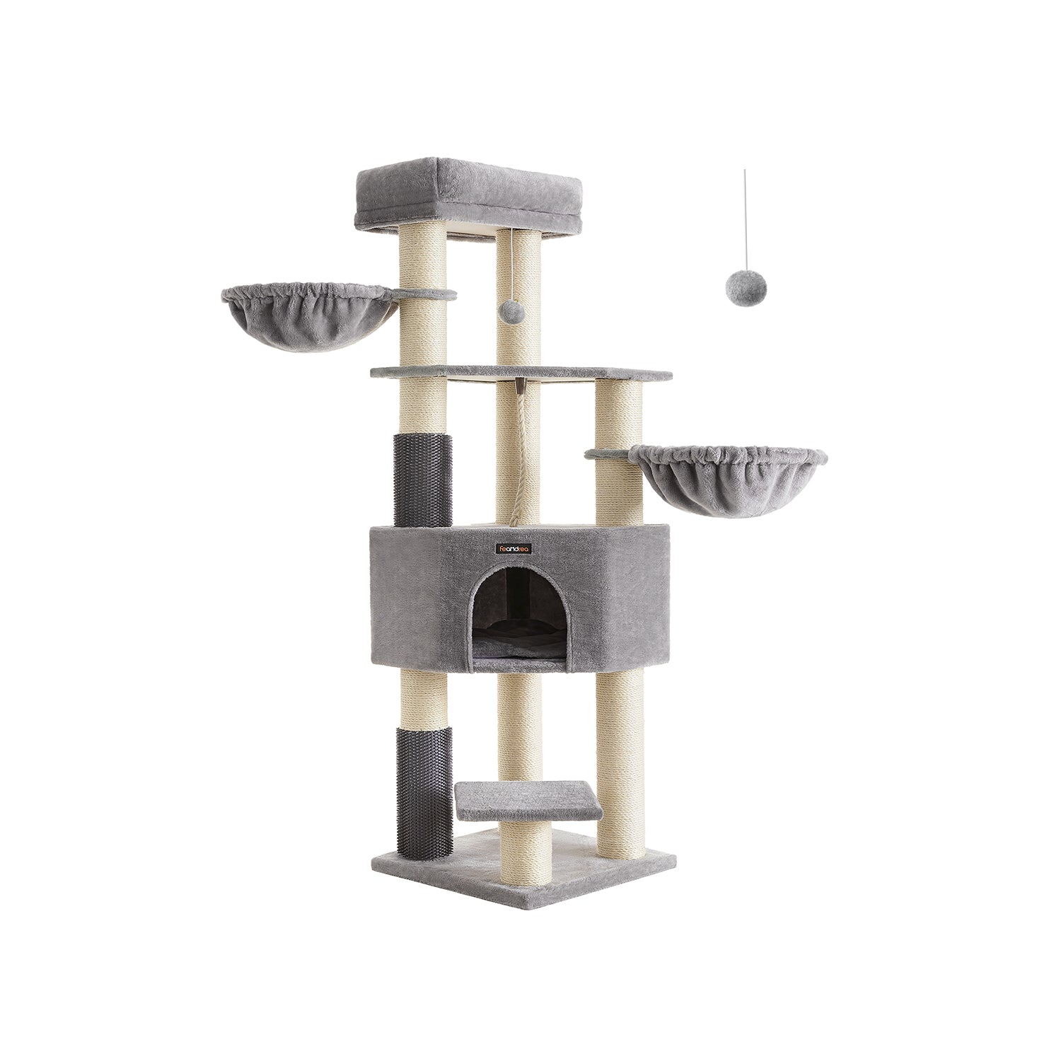 Krabpaal Met Plateaus 50 X 50 X 160 Cm Crème Wit-Beige