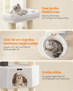 Krabpaal Met Plateaus 50 X 50 X 160 Cm Crème Wit-Beige