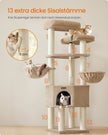 Grote Kattenboom – Meerdere Verdiepingen – Sisalstammen van 11 cm – 186,7 cm Hoog – Kameelbruin