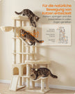 Krabpaal - Met Sisalstammen en Rustplateaus - Voor Grote Katten - Beige - 105 x 45 x 202 cm