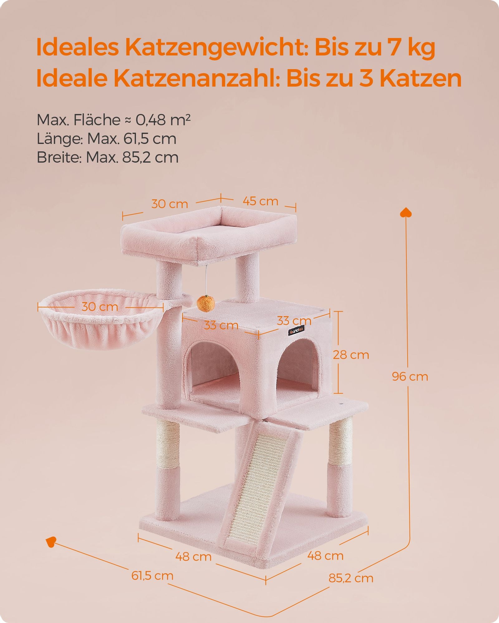 Krabpaal – Groot Platform – Pastelroze