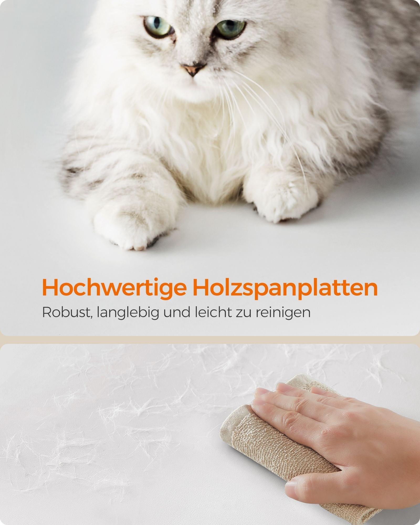 Kattenkrabpaal – Klimboom met ligvlakken en grot – Bruin-Wit